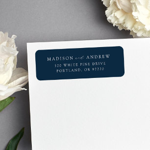 Modern Elegant Navy Wedding Return Address