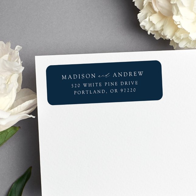 Modern Elegant Navy Wedding Return Address (Creator Uploaded)