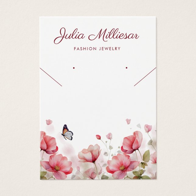 Modern elegant Necklace Earring Display Card  (Front)