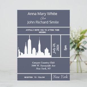 Modern Elegant New York City Skyline Invitation