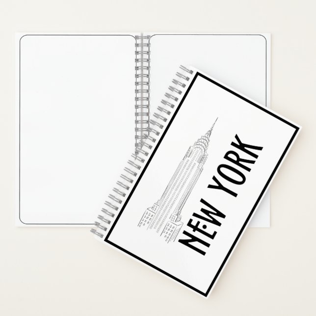 Modern Elegant New York Sity Black And White Notebook (Inside)