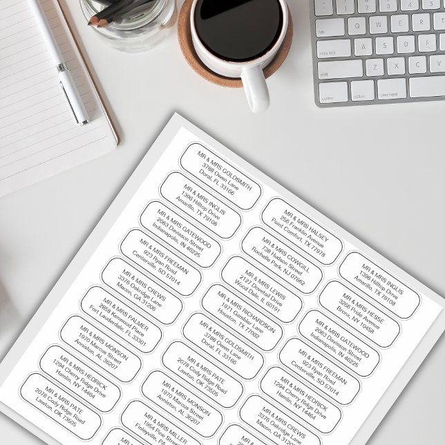 Modern Elegant Nom du destinataire Stickers d'adre (Créateur téléchargé)