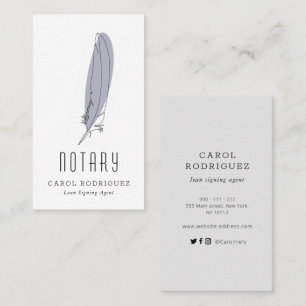 modern elegant notary business card