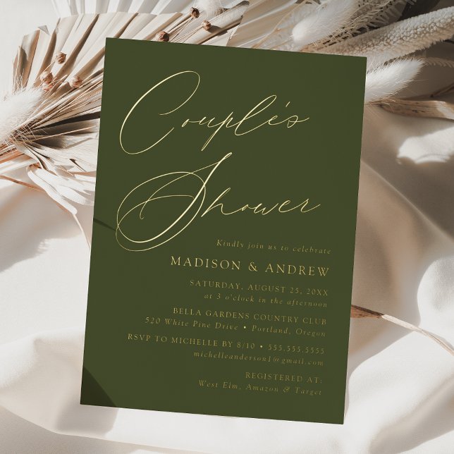 Modern Elegant Olive Green Couple's Shower (Creator Uploaded)