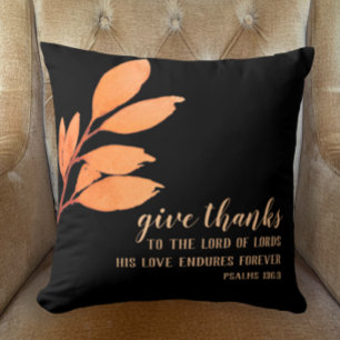 Modern Elegant Original Watercolor Thanksgiving Throw Pillow