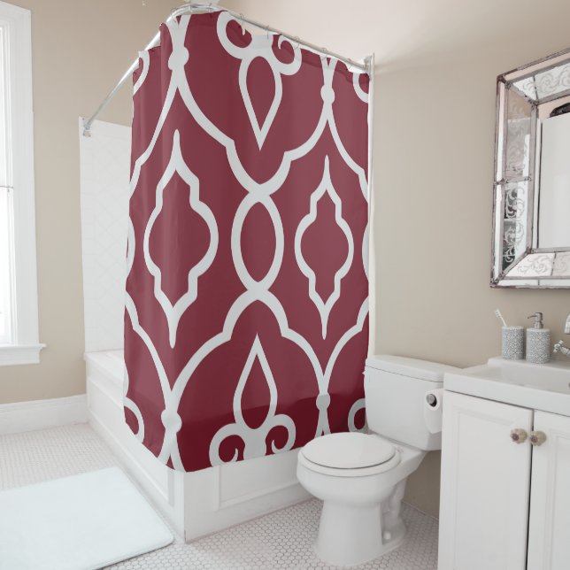 Modern, elegant ornaments in burgundy, light grey (In Situ)