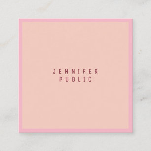 Modern Elegant Pale Pink Minimalistic Luxury Plain Square Business Card