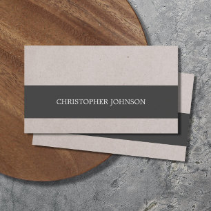 Modern Elegant Paper Grey Stripe Consultant Business Card