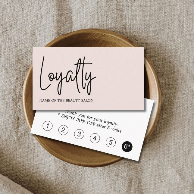 Modern Elegant Pastel Bold White Beauty Loyalty Card (Creator Uploaded)