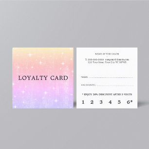 Modern Elegant Pastel PInk Purple Shine Loyalty Card