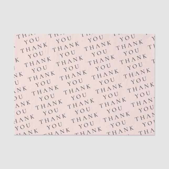 Modern Elegant Peach Black Thank You Custom  Tissue Paper (Front)