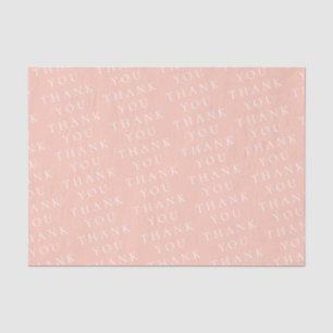 Modern Elegant Peach White Thank You Custom Tissue Paper