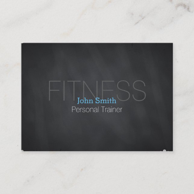 Modern Elegant Personal Fitness Trainer Chalkboard Business Card (Front)
