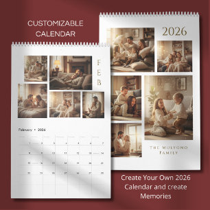Modern & Elegant Personalized 2026 Calendar