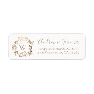 Modern Elegant Personalized Gold Monogram