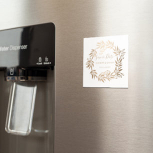 Modern Elegant Personalized Gold Monogram Magnet