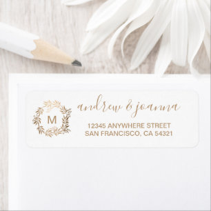 Modern Elegant Personalized Gold Monogram Return