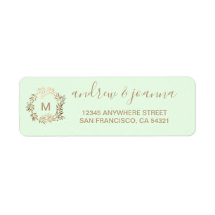Modern Elegant Personalized Gold Monogram Return  