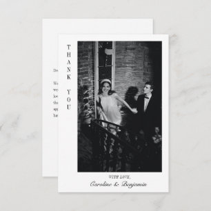 Modern Elegant Personalized Message Photo Wedding Thank You Card