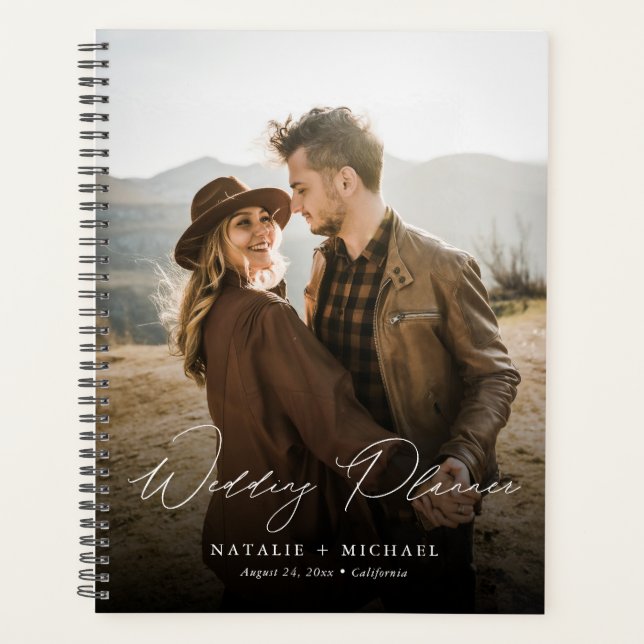 Modern Elegant Personalized Photo Wedding Planner (Front)