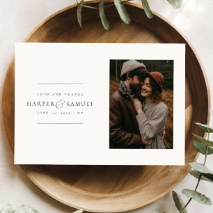 Modern Elegant Personalized Photo Wedding Thank You Card