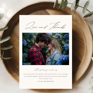 Modern Elegant Personalized Photo Wedding Thank You Card