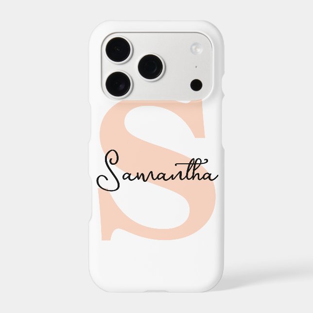 Modern Elegant Personalized Pink Monogram Initial (Back)