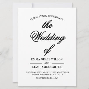 Modern Elegant Personalized Wedding Invitation