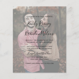 Modern Elegant Photo Budget Wedding Invitation