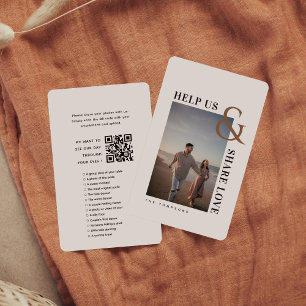 Modern Elegant Photo Capture The Love QR code Enclosure Card