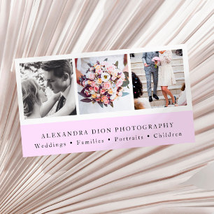 Modern elegant photo collage photography business card