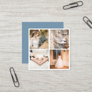 Modern elegant photo collage photography square business card