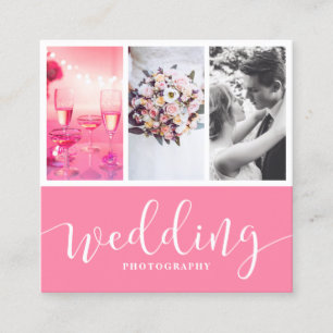 Modern elegant photo collage photography square business card