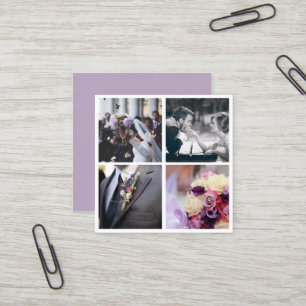 Modern elegant photo collage photography square business card
