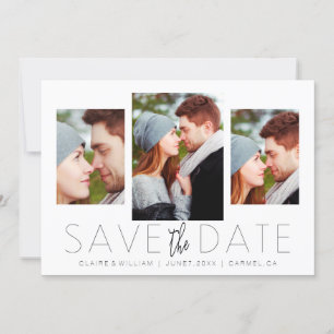 Modern Elegant Photo Collage Save the Date Card