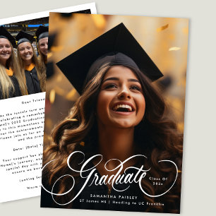 Modern Elegant Photo Graduation Class of 2026 Announcement