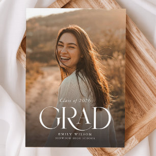 Modern Elegant Photo Graduation Party Invitation Postcard