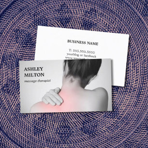Modern Elegant Photo Massage Therapist Business Ca Card