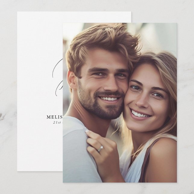 Modern Elegant Photo Monogram Wedding  Invitation (Front/Back)