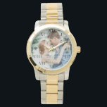 Modern Elegant Photo Newly Wed Wedding Watch<br><div class="desc">Modern, elegant, photo, Newlywed, Wedding anniversary watch.</div>