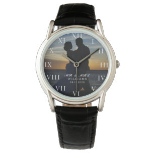 Modern Elegant Photo Newly Wed Wedding Watch