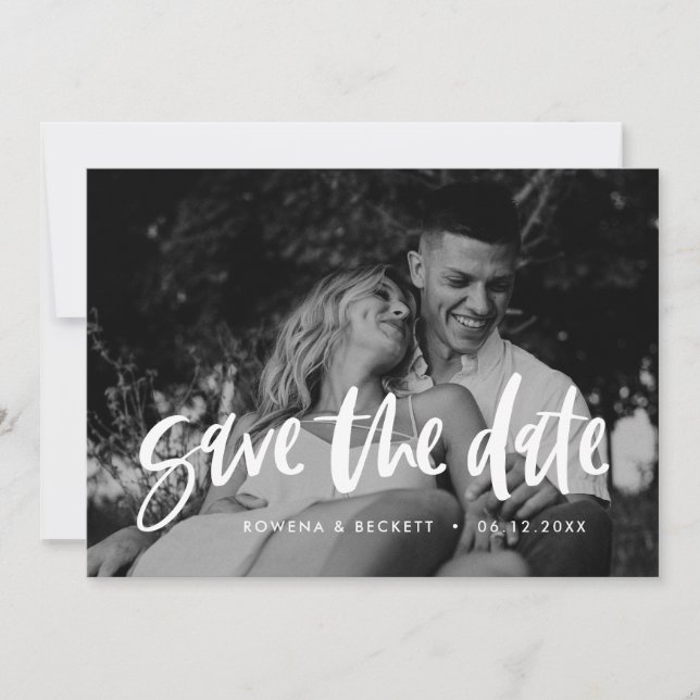 Modern elegant photo Save the Date Announcement (Front)