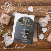 Modern Elegant Photo Save the Date  Gold Script