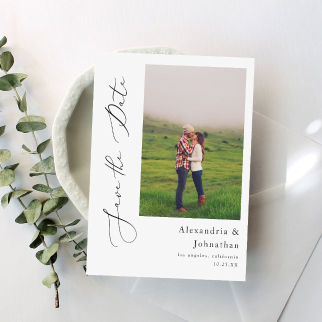 Modern Elegant Photo Save the Date Invitation (Creator Uploaded)