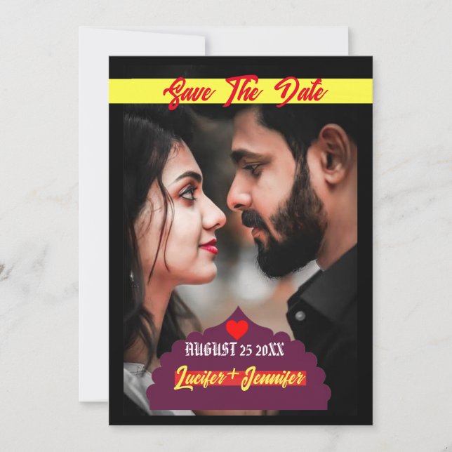 Modern Elegant Photo Text personalize weeding  Invitation (Front)