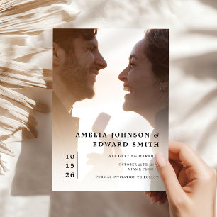 Modern Elegant Photo Wedding Classy Save the Date  Invitation
