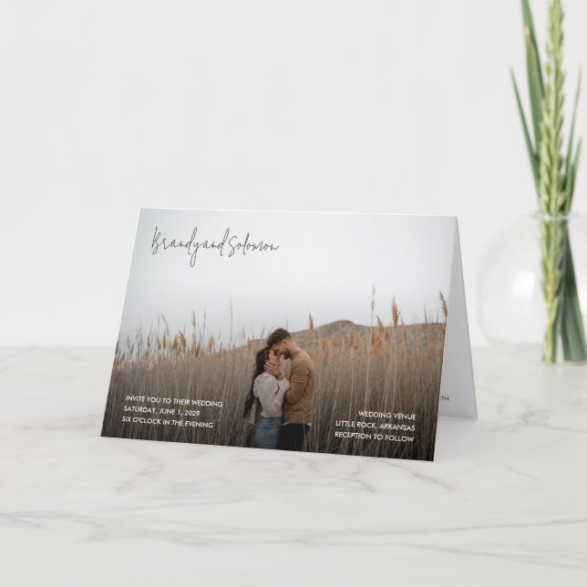 Modern Elegant Photo Wedding Invitation (Front)