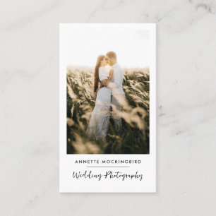 Modern Elegant  Photo Wedding Photography Script Business Card