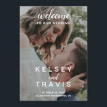 Modern Elegant Photo Wedding Program<br><div class="desc">Minimalist photo wedding program with a simple design featuring "welcome to our wedding" along with your names, date and location over your favourite picture. The backside has your order of ceremony, wedding party and thank you message in black over a white background. Accent words are in an elegant handwritten script...</div>