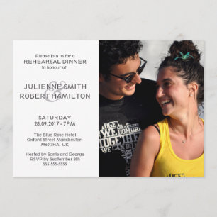 Modern Elegant Photo Wedding Rehearsal Dinner Invitation